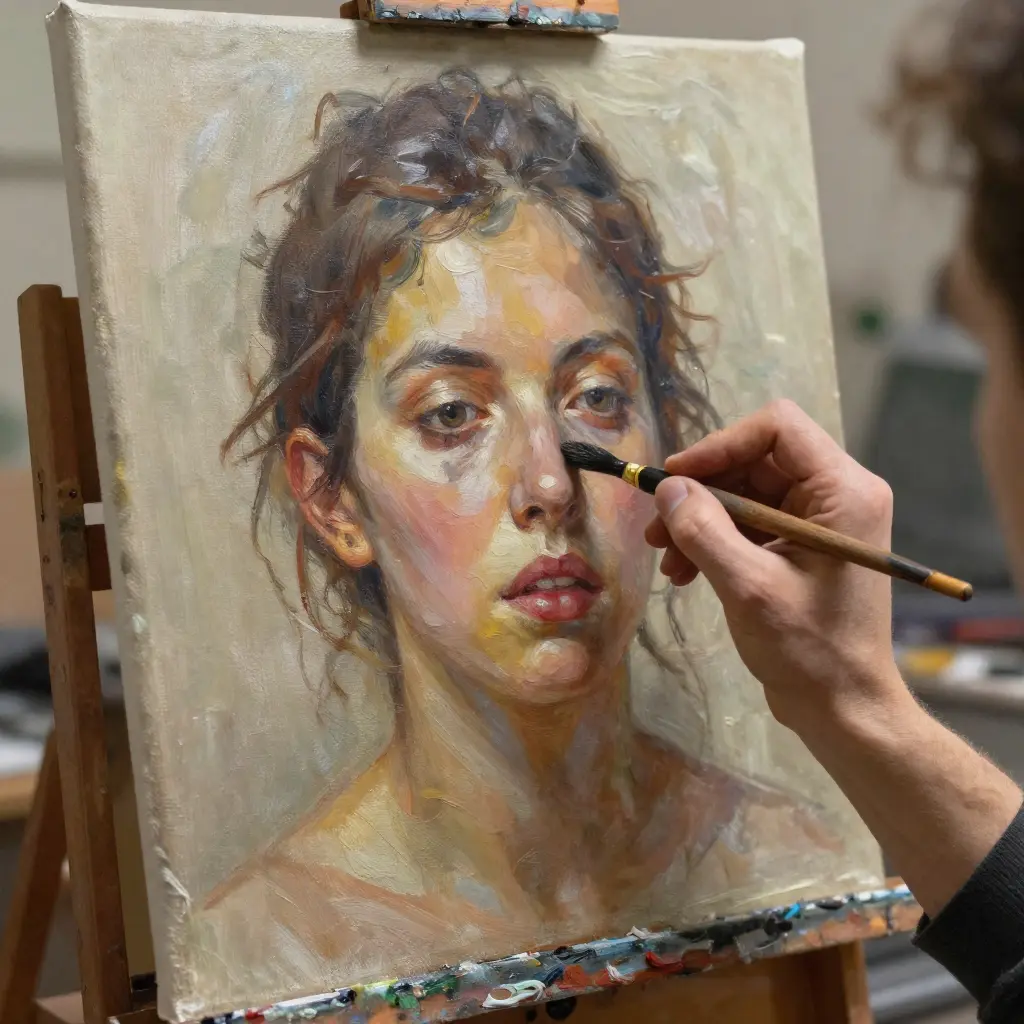  artist painting on canvas